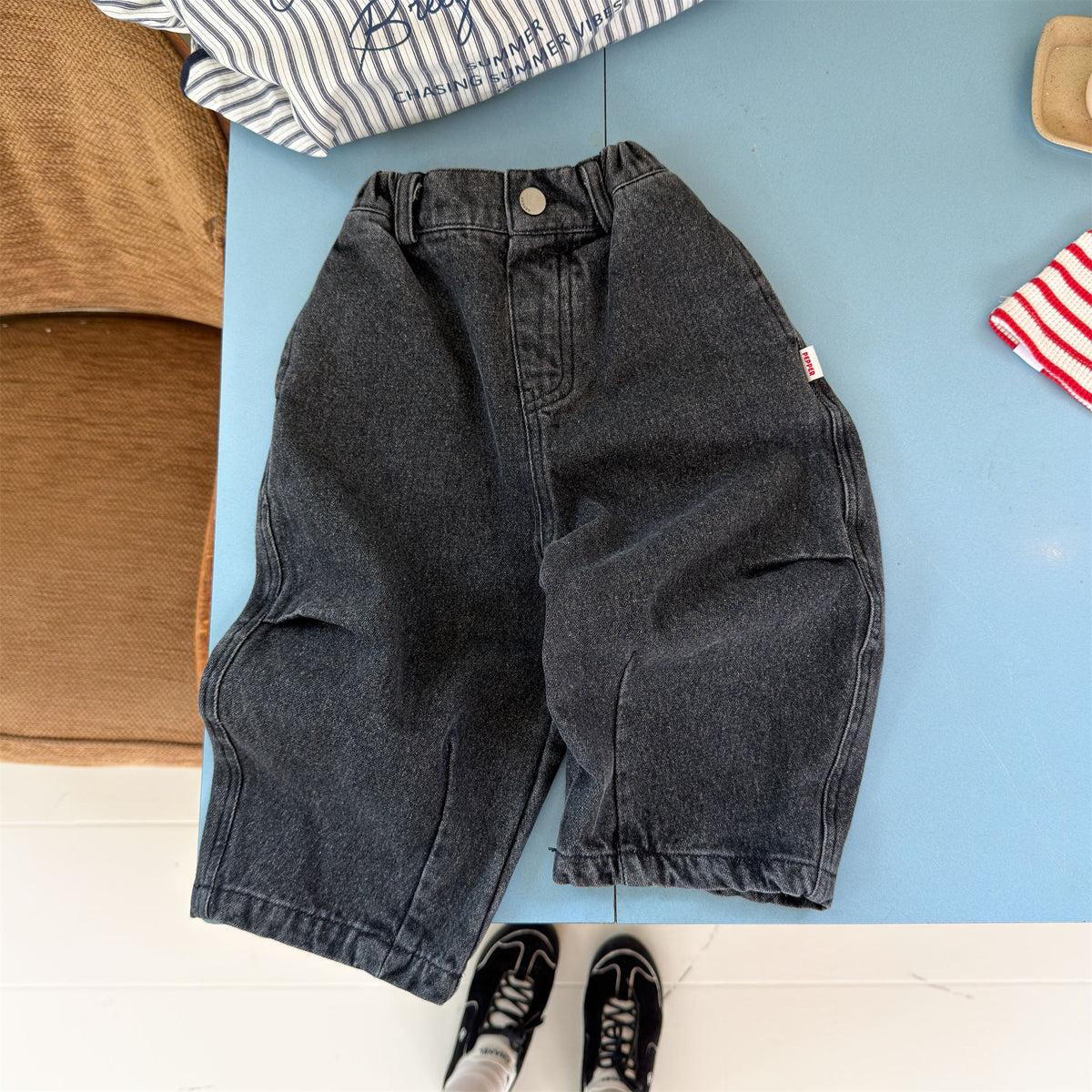 Pantalones vaqueros holgados de pierna cónica para niños【mh0014537】