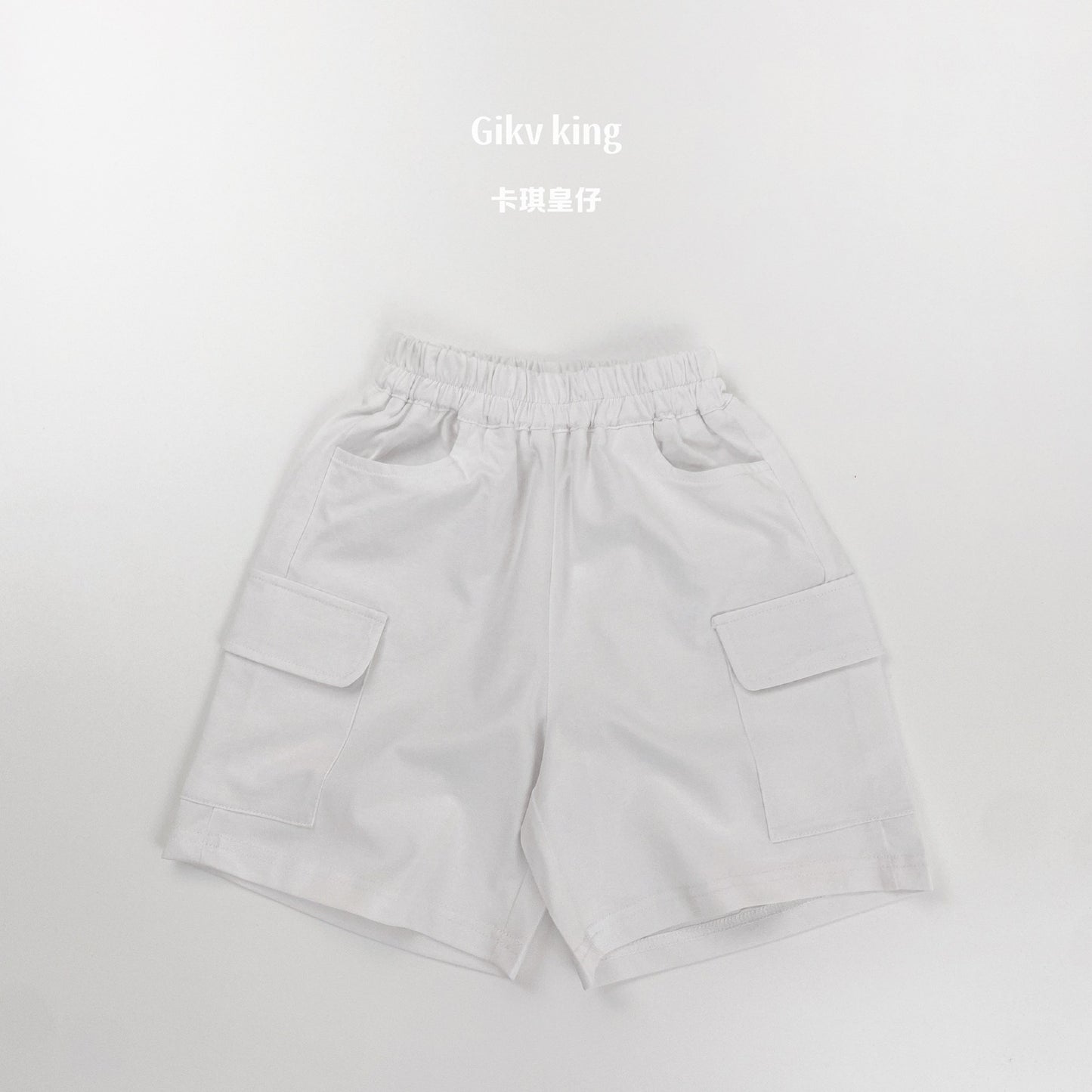 Solid Cargo Pocket Cotton Shorts カーゴ ハーフパンツ【mh0013487】