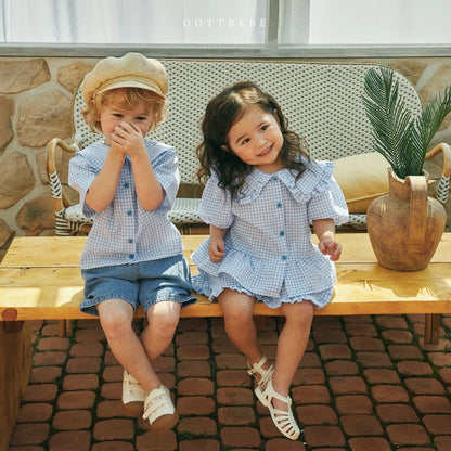 Gingham Plaid Short Sleeve Shirt