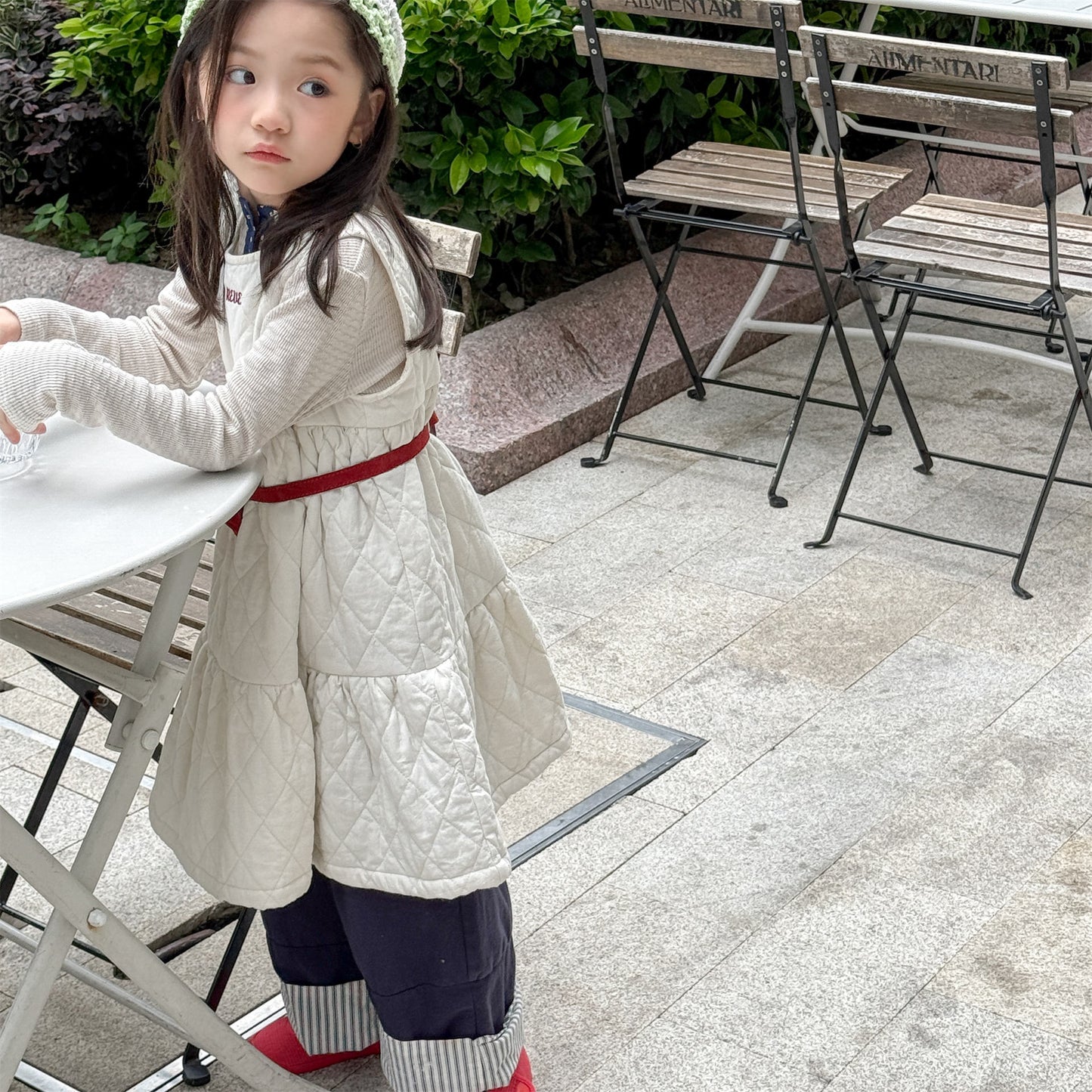 キルティングノースリーブワンピース【mh0010907】