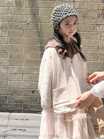 -ニットVネックシンプルカーディガン【mh0011028】 - mamahalo shop - カーディガン・パーカー -  べビー服 - 子供服 - 男の子 - 女の子