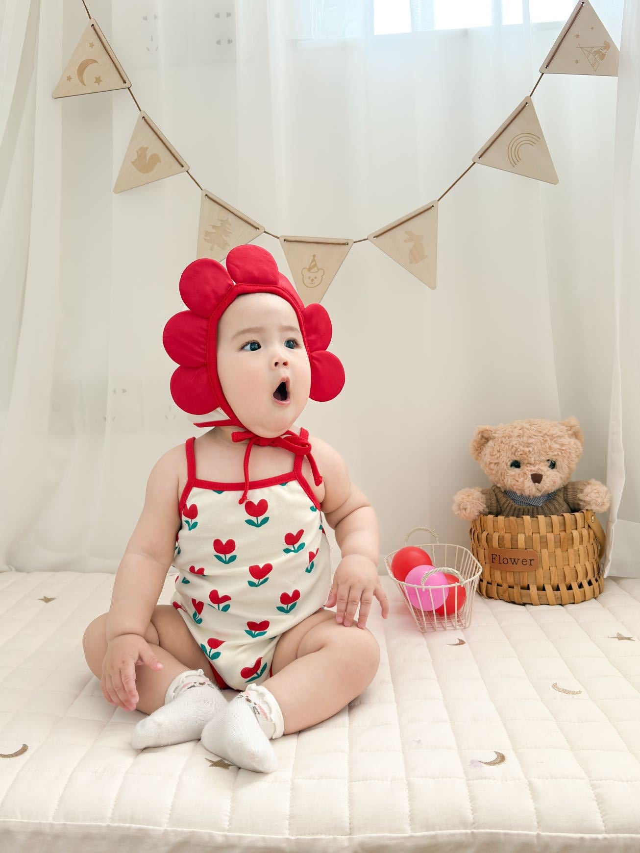 Flower Camisole Flower Hat Jumpsuit チューリップ キャミソールロンパース コスチューム【mh0013365】