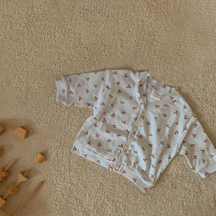 Cherry Print Cotton Romper チェリー ロンパース【mh0012621】
