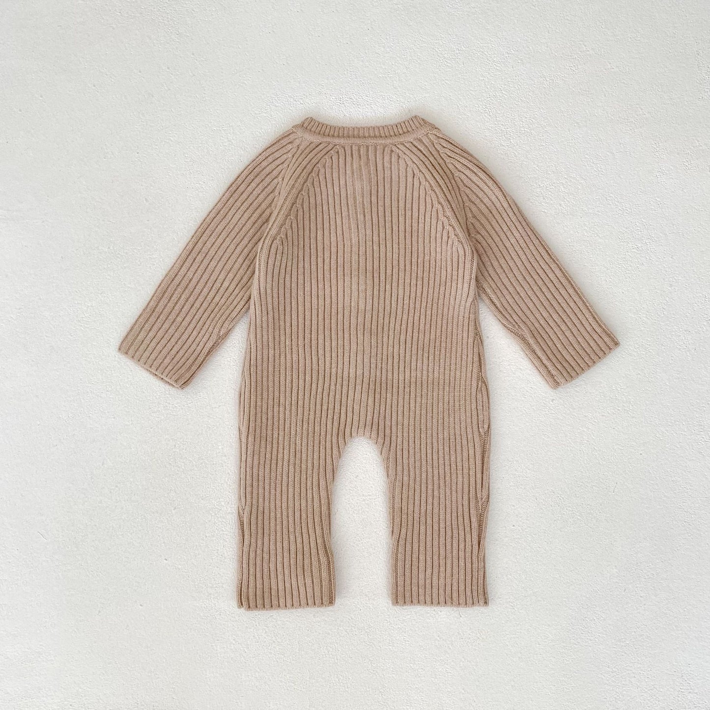 -リブニット長袖ジャンプスーツ【mh0010849】 - mamahalo shop - 長袖ロンパース -  べビー服 - 子供服 - 男の子 - 女の子