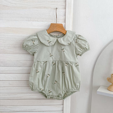 Floral Ruffle Sleeveless Romper フリル ノースリーブ ロンパース【mh0013165】