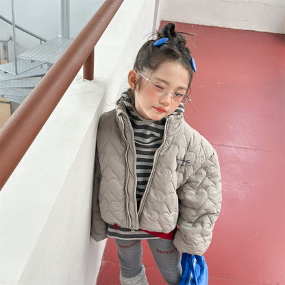 ハートキルティングジャケット キルトブルゾン ショートコート【mh0011912】