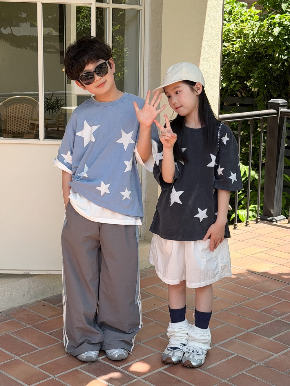 Star Print Loose Tee 星柄 半袖Tシャツ【mh0013524】
