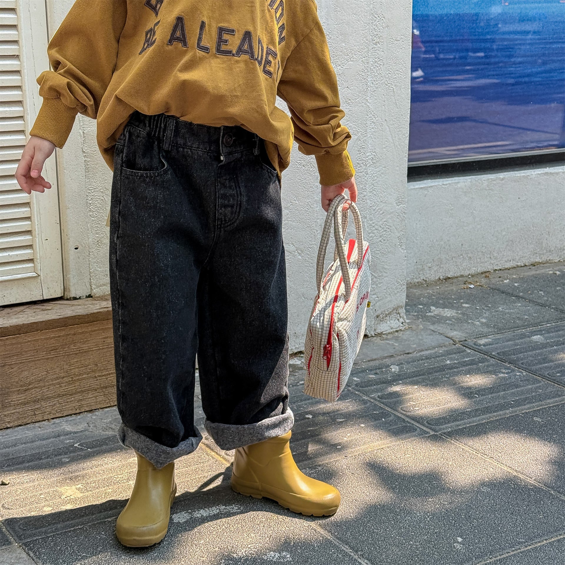 -キャラクタープリントポケットデニムパンツ ワイドパンツ【mh0010808】 - mamahalo shop - デニムパンツ -  べビー服 - 子供服 - 男の子 - 女の子