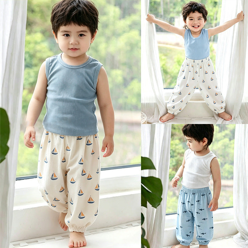 Fruit Print Cotton Pants アニマル＆フルーツ ロングパンツ【mh0013045】