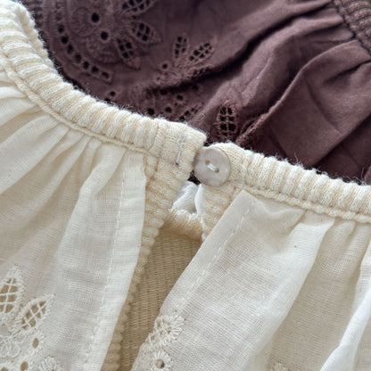 -フラワーフリル襟長袖Tシャツ キッズカットソー【mh0010958】 - mamahalo shop - 長袖Tシャツ -  べビー服 - 子供服 - 男の子 - 女の子