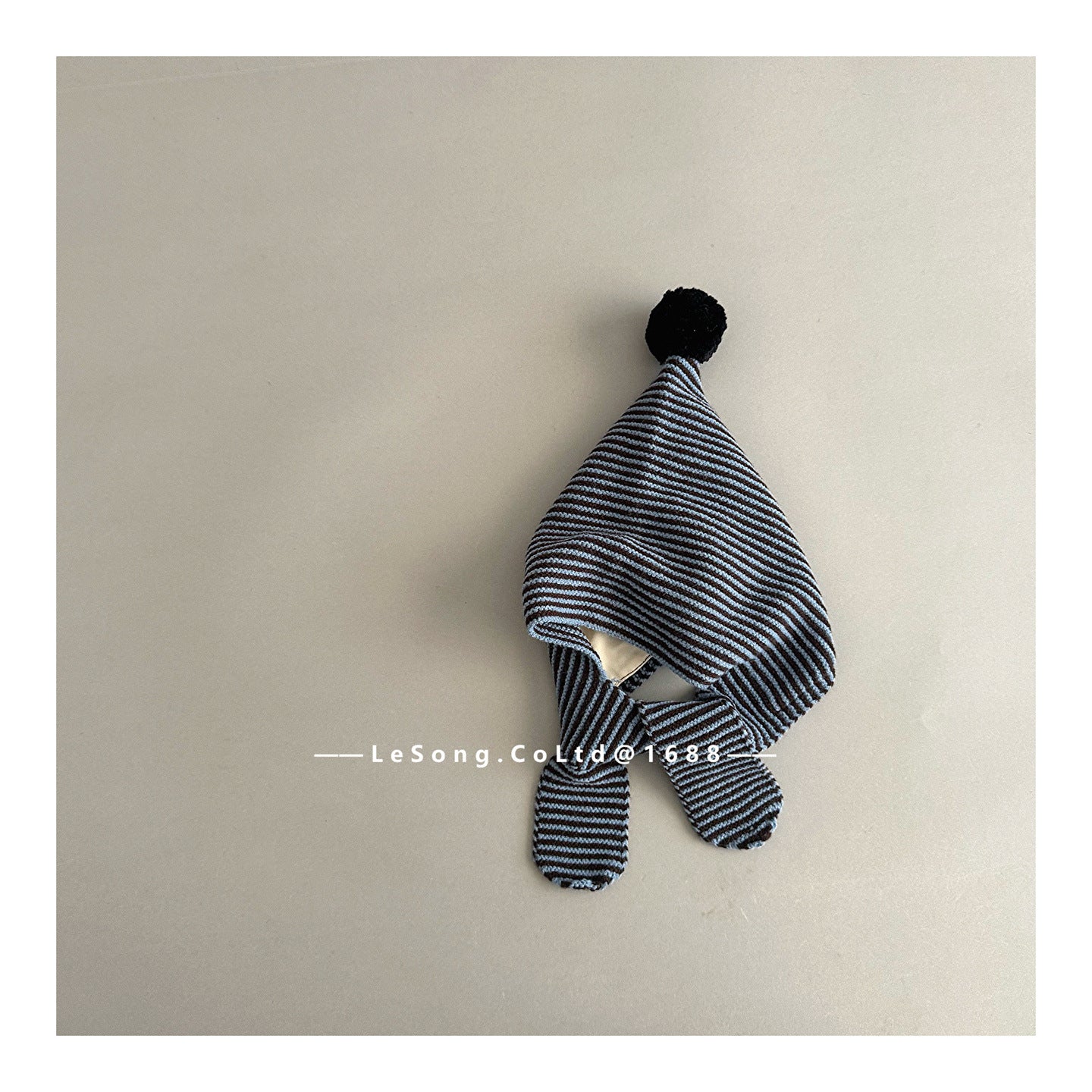 キッズ帽子 ボーダー マフラードッキング ピクシーハット【mh0011804】