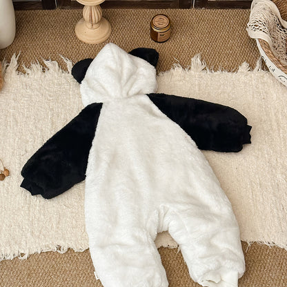 アウタージャンプスーツ パンダコスチューム ボア 中綿 厚手 フード付【mh0011693】