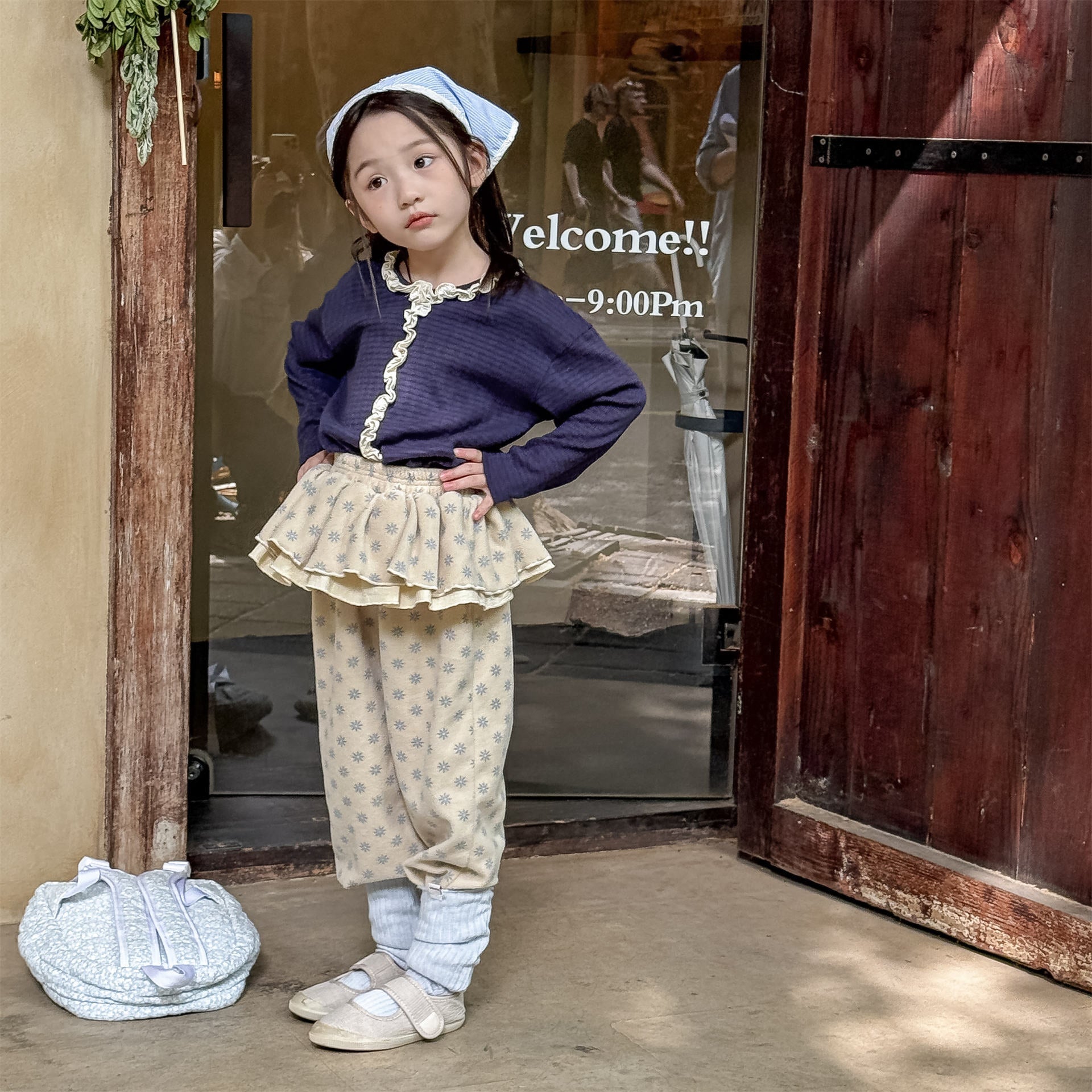 -ビッグフリルスカート付きボアパンツ フリースパンツ【mh0010817】 - mamahalo shop - ロングパンツ・スウェットパンツ -  べビー服 - 子供服 - 男の子 - 女の子