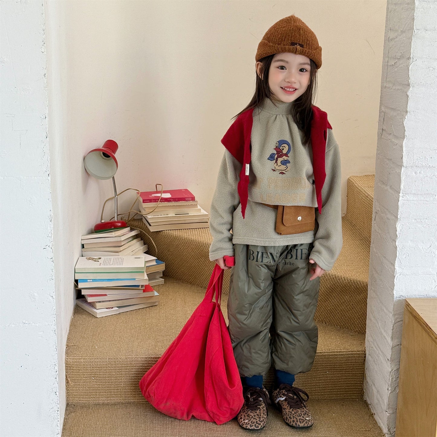 中綿防寒パンツ ジョガーパンツ 暖パン ロゴプリント【mh0011916】