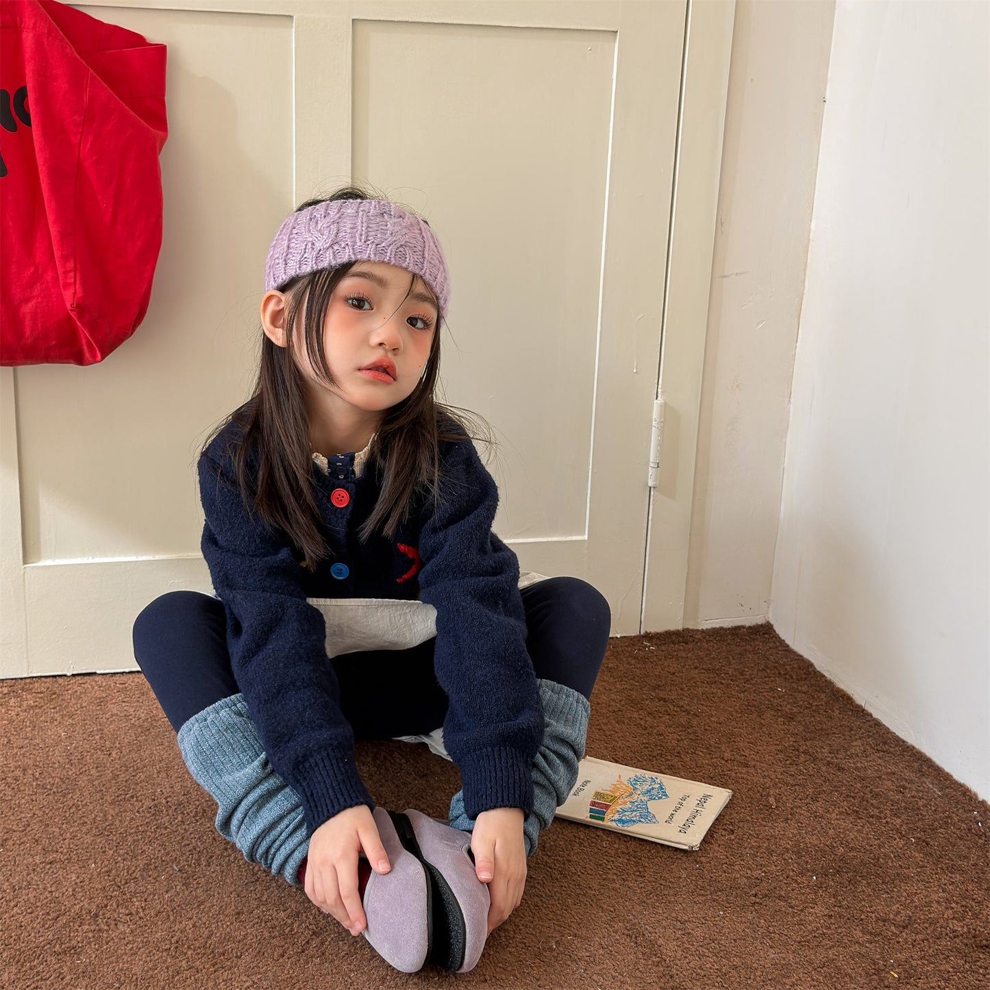 ニットカーディガン 厚手 カラフルスター 星 セーター【mh0011921】