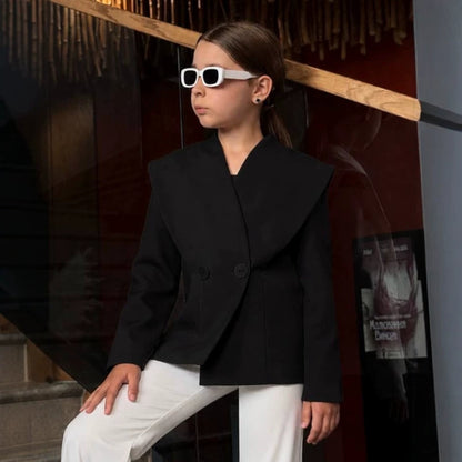 Kids' Asymmetric Color Tailored Jacket [mh0014726]