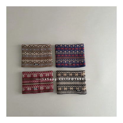 キッズネックウォーマー ジャカード マフラー スカーフ【mh0011844】