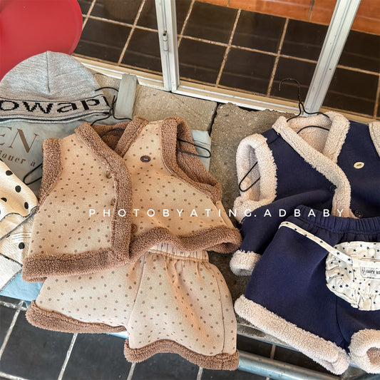 裏ボアセットアップ 2点セット ベスト+ショートパンツ【mh0011906】