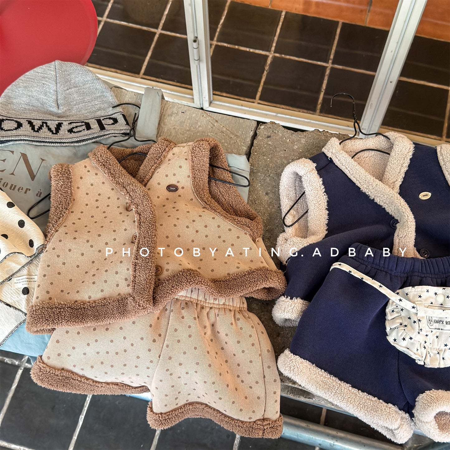 裏ボアセットアップ 2点セット ベスト+ショートパンツ【mh0011906】