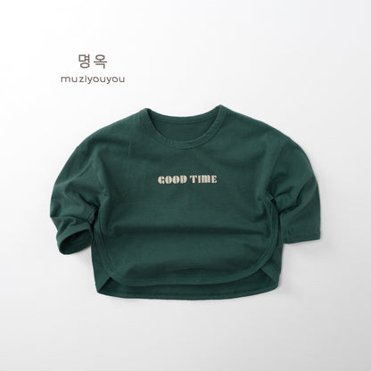 -GOOD TIMEロゴプリント長袖Tシャツ【mh0010864】 - mamahalo shop - 長袖Tシャツ -  べビー服 - 子供服 - 男の子 - 女の子