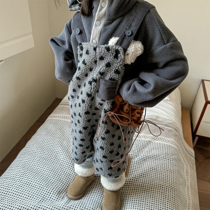 ハートフリースサロペット ショートサスペンダーパンツ【mh0011923】