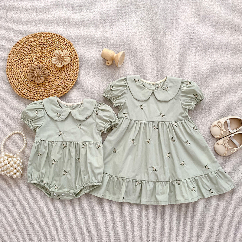 Floral Ruffle Sleeveless Romper フリル ノースリーブ ロンパース【mh0013165】