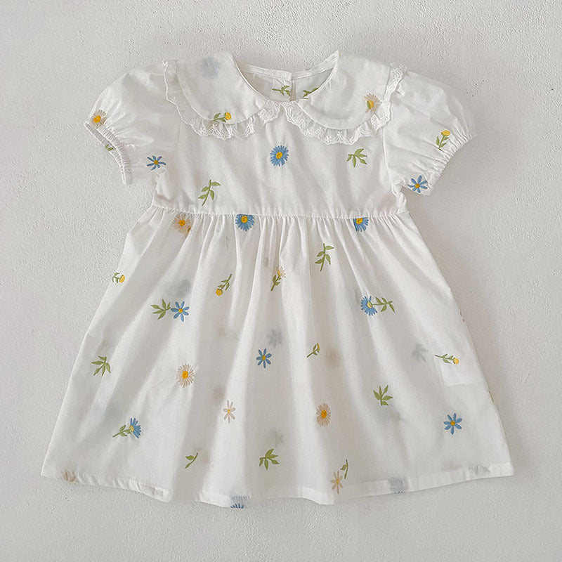 Floral Puff Sleeve Romper Dress パフスリーブ ロンパース ワンピース【mh0013167】
