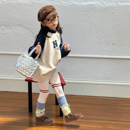 裏起毛レギンスパンツ ラインアクセント パッチワーク 暖パン【mh0011902】