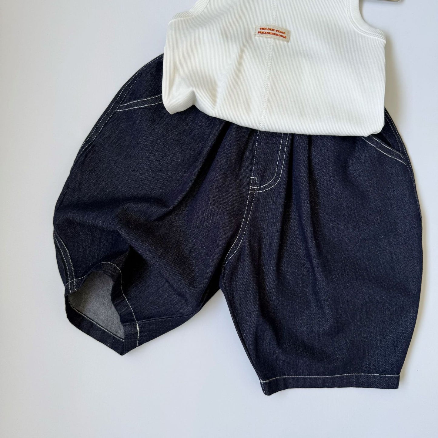 GL-kids Pantalones vaqueros estilo globo ligeros de verano estilo coreano para niños y niñas, jeans informales versátiles de estilo moderno【mh0013640】