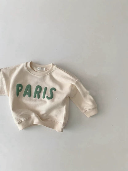 Sudadera de manga larga con estampado de logotipo para bebés y niños 【mh0014636】