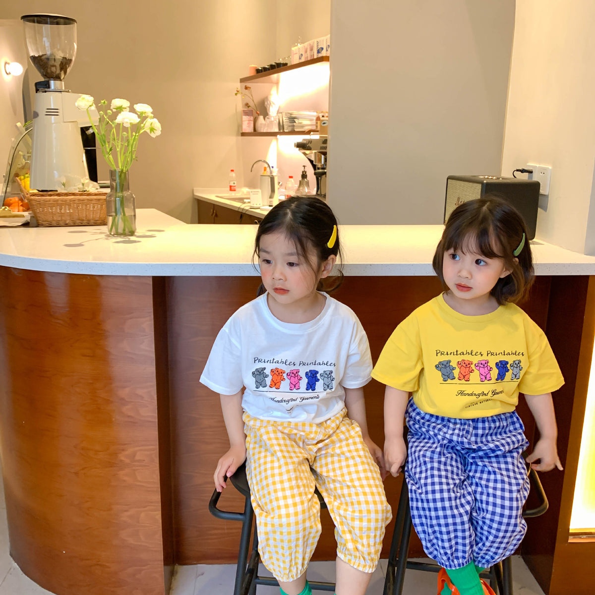 Pantalones holgados de verano a cuadros para niños [mh0000865]