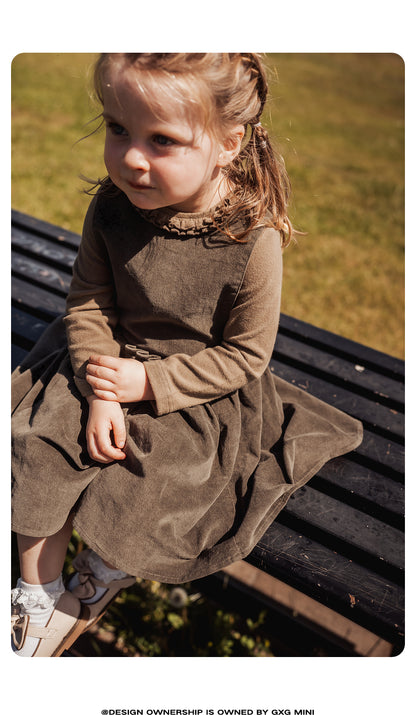 -長袖Tシャツ フリル襟 丸首 無地 カットソー ブラウス風【mh0011311】 - mamahalo shop - 長袖Tシャツ -  べビー服 - 子供服 - 男の子 - 女の子