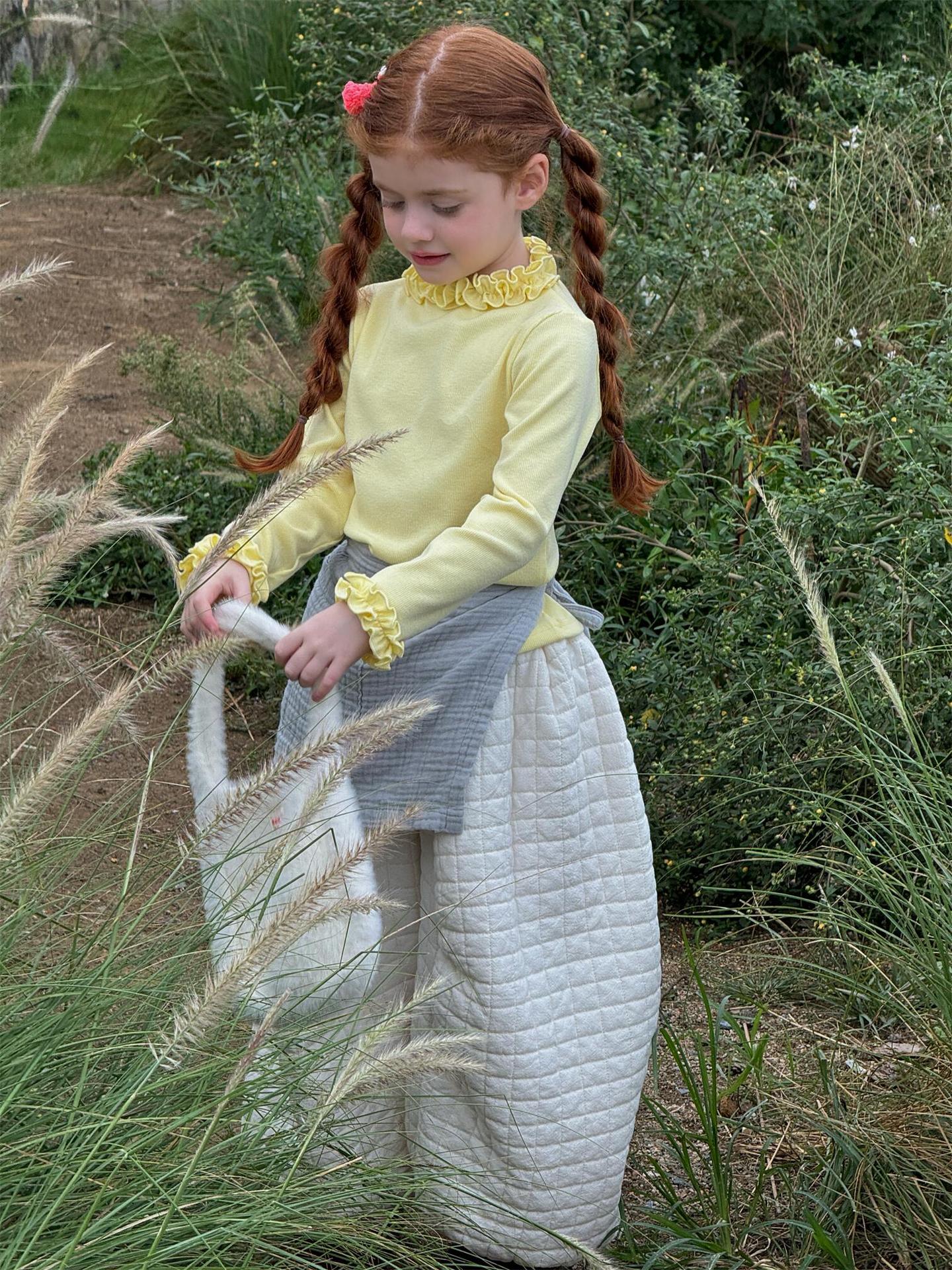 長袖Tシャツ ラッフルフリルカラー カットソー【mh0011761】