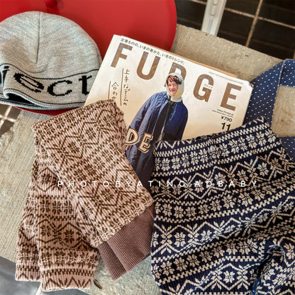 裏起毛レギンスパンツ トライバル ネイティブ柄 レギパン【mh0011911】