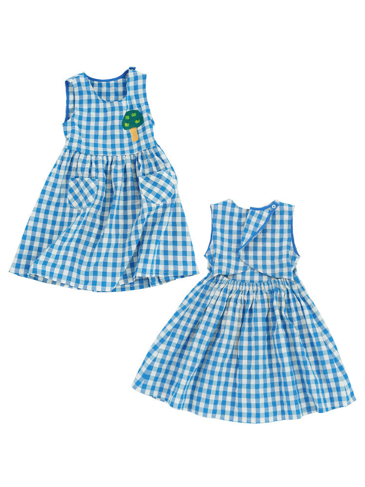 Gingham Plaid Vest Dress チェック ノースリーブワンピース【mh0013212】