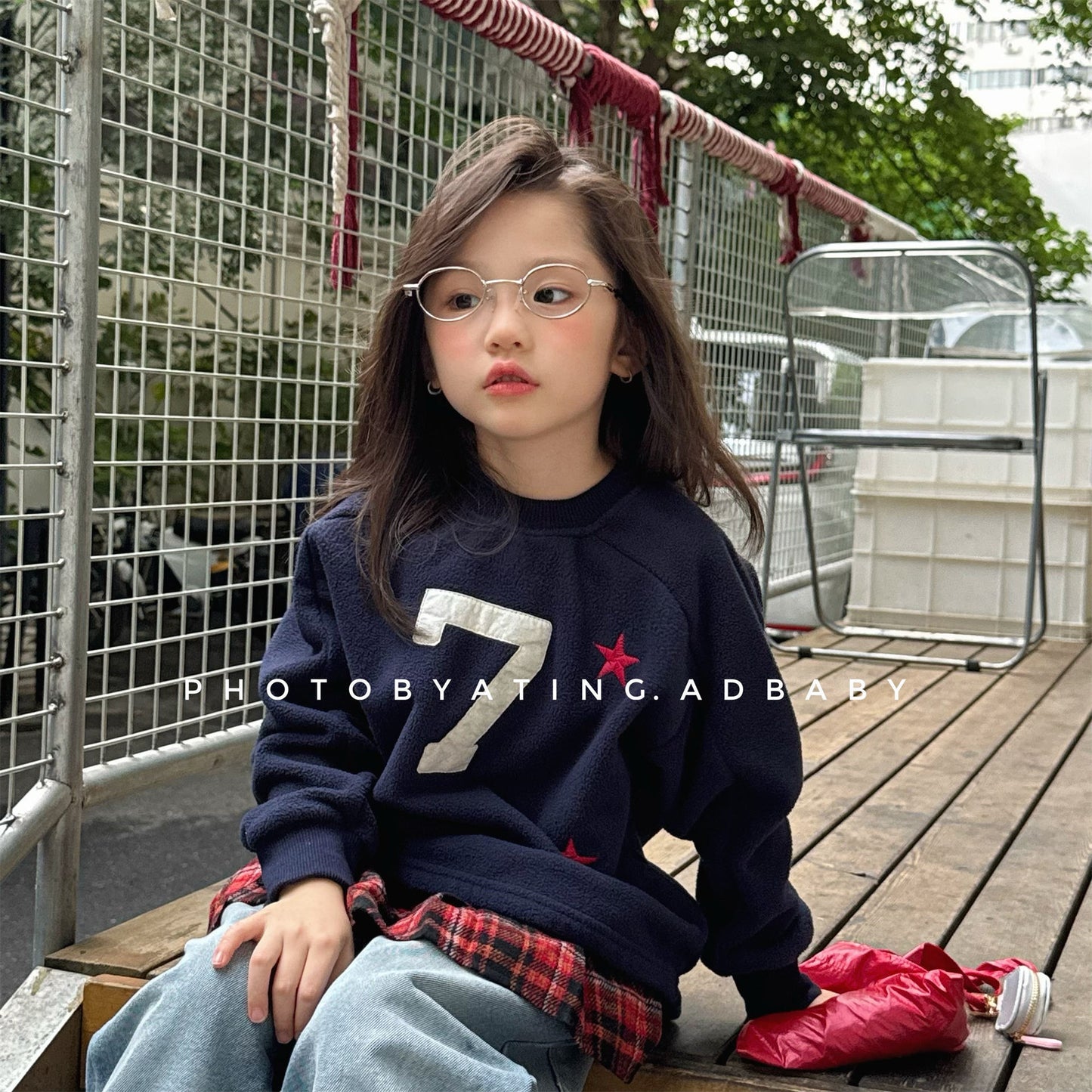 -ナンバーワッペン星柄フリーストレーナー【mh0010909】 - mamahalo shop - トレーナー・フーディ -  べビー服 - 子供服 - 男の子 - 女の子