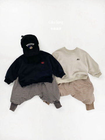 Horizontal Striped Cotton Jogger Pants ボーダー ジョガーパンツ【mh0012577】