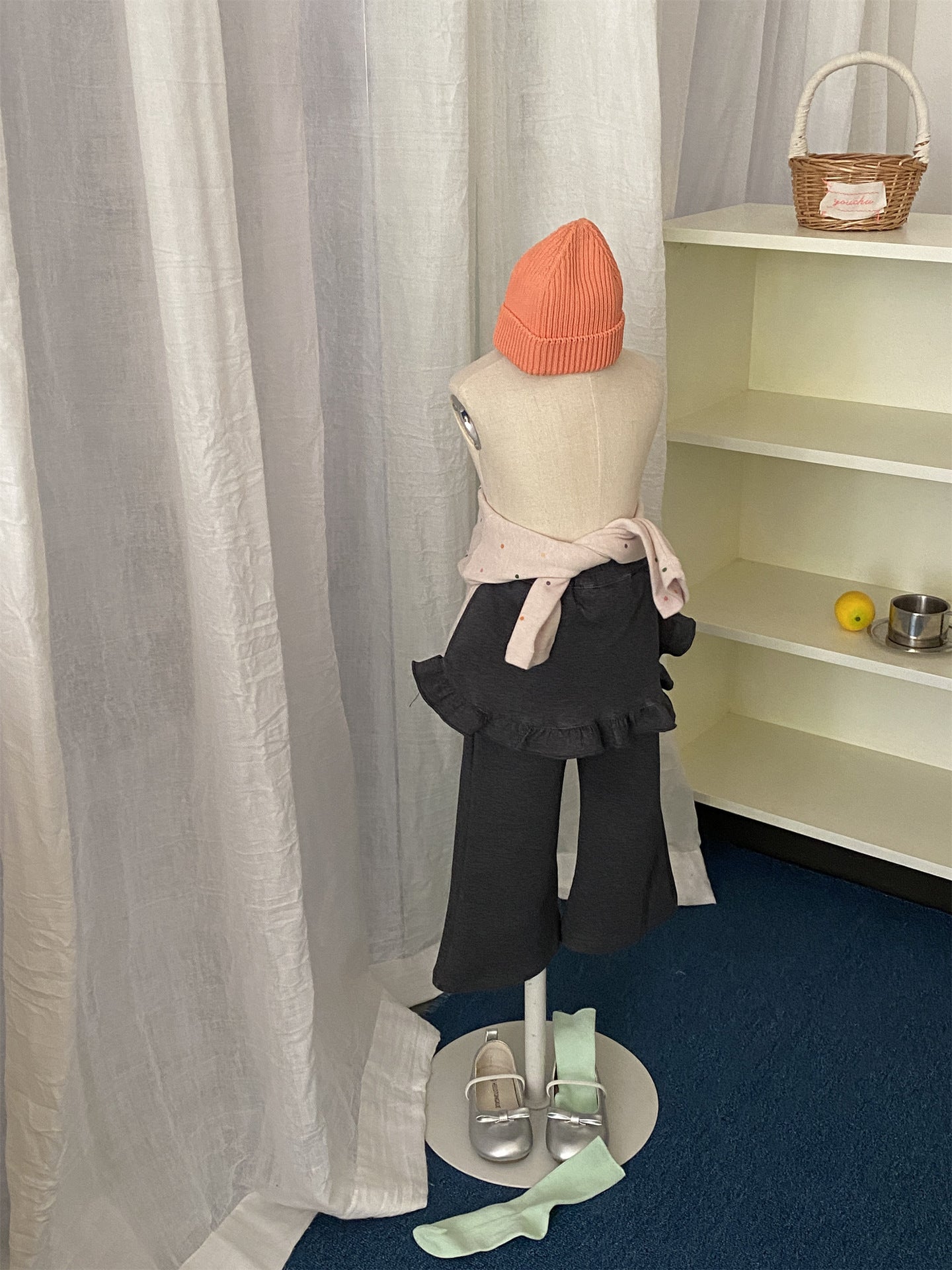 Pantalones acampanados con falda de volantes para niños【mh0014213】