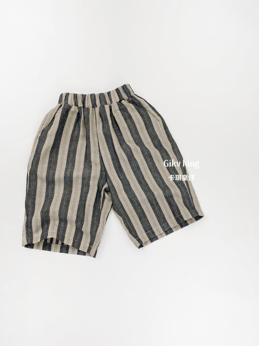 Striped Woven Cotton Shorts ストライプ ハーフパンツ【mh0013476】
