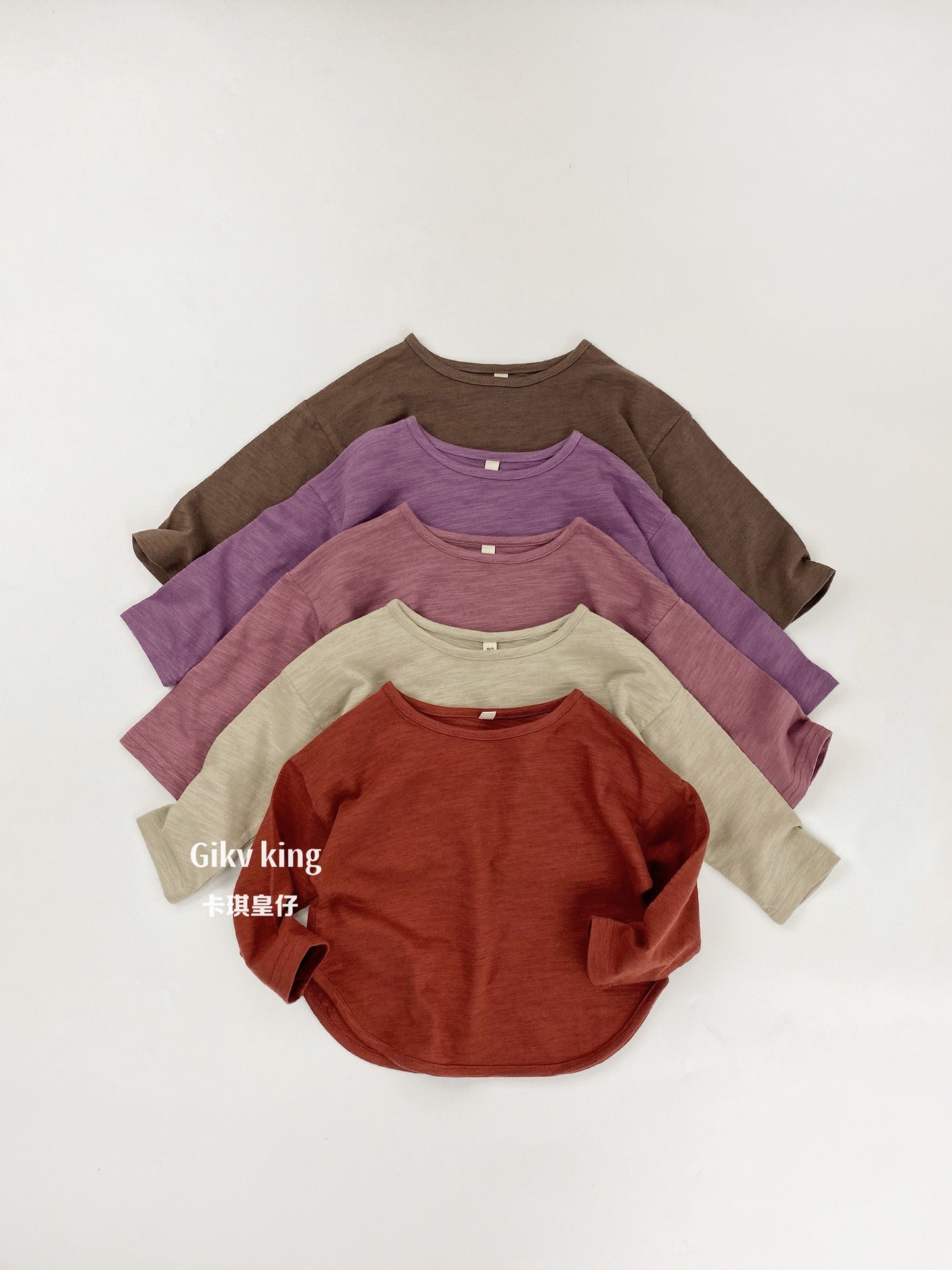Bamboo Cotton Long Sleeve Crew Neck Top 【mh0012559】