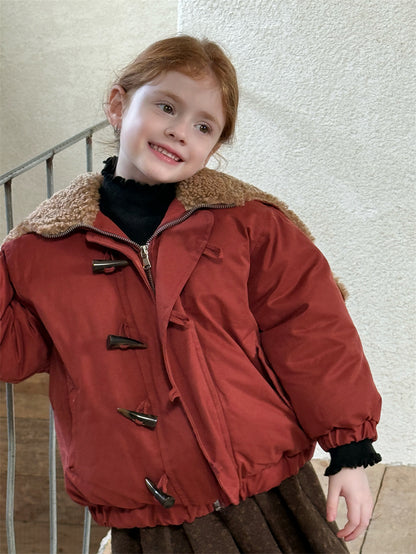 ジャケット 中綿 ボア襟 ダッフル風 トグルボタン ショート丈 アウター【mh0011615】