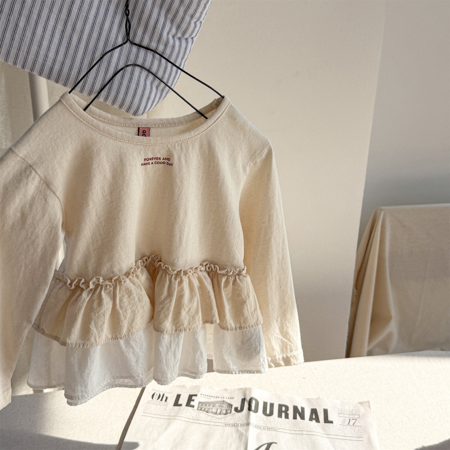 -フリル裾リブ長袖Tシャツチュニックカットソー【mh0010803】 - mamahalo shop - 長袖Tシャツ -  べビー服 - 子供服 - 男の子 - 女の子