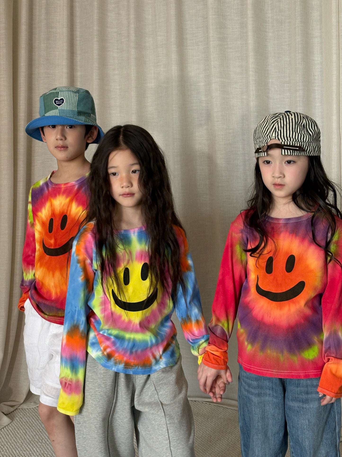 yummy&rocky | Tie Dye Smiley Cotton Long Sleeve T-Shirt [mh0020168]