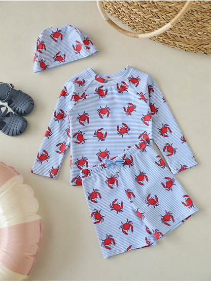 UPF50 Plus Printed Long Sleeve Swimsuit Rashguard Set-up [mh0012585]