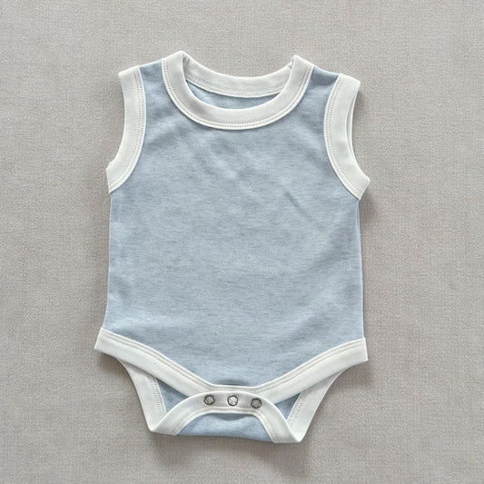 Sleeveless Piping Newborn Baby Romper パイピング ノースリーブロンパース【mh0013282】