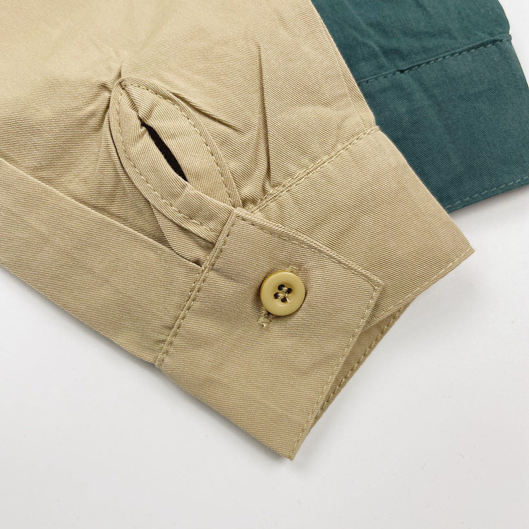 Camisa de manga larga lisa suelta con bolsillo en el pecho para niños【mh0013936】