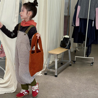 キルトサロペットオーバーオール 防寒 サスペンダーパンツ【mh0011910】