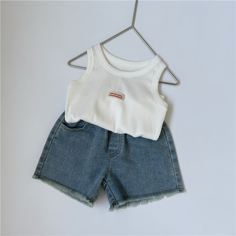Fringed Raw Hem Denim Shorts フリンジ デニムショートパンツ【mh0013643】