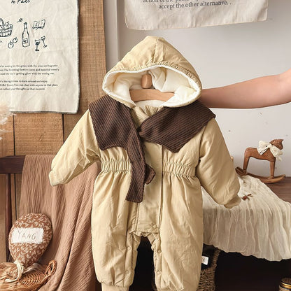 アウタージャンプスーツ 中綿 厚手 フード付 ボア カバーオール【mh0011692】