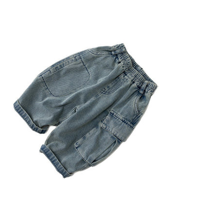 -ルーズデニムカーゴハーフパンツ【mh0010860】 - mamahalo shop - デニムパンツ -  べビー服 - 子供服 - 男の子 - 女の子